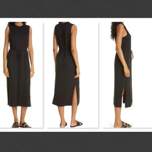 NEW  Vince Sleeveless Pima Cotton Midi Tank Dress in Black Size XS